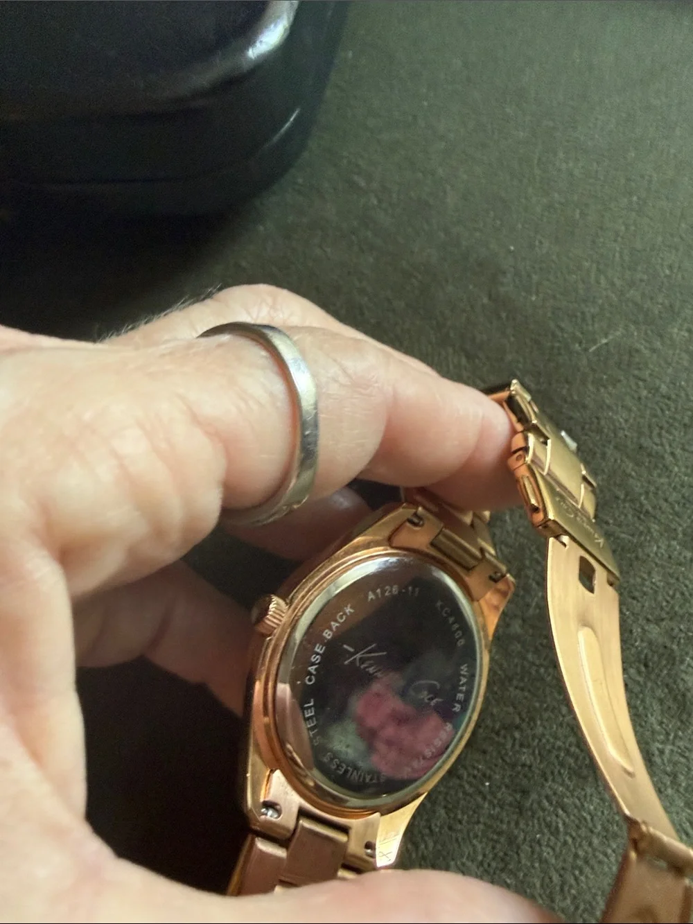 Kenneth Cole Women's Rose Gold Tone Crystal Bezel Watch
